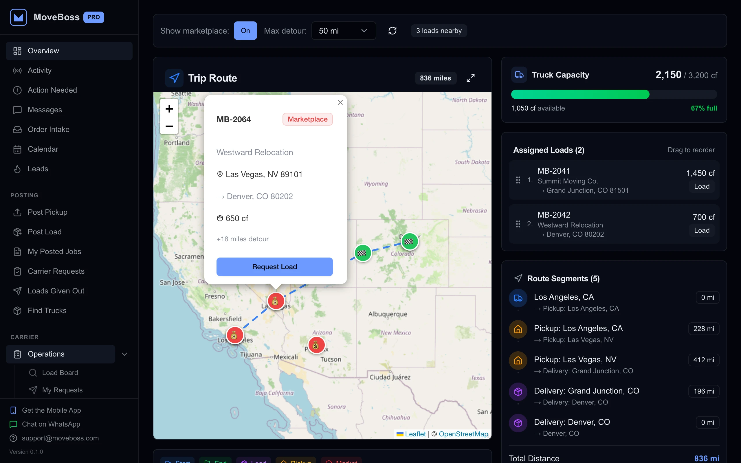Trip planner · nearby load in MOVE BOSS